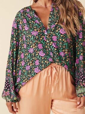 Spell Village Blouse in Forest 💚🖤💜